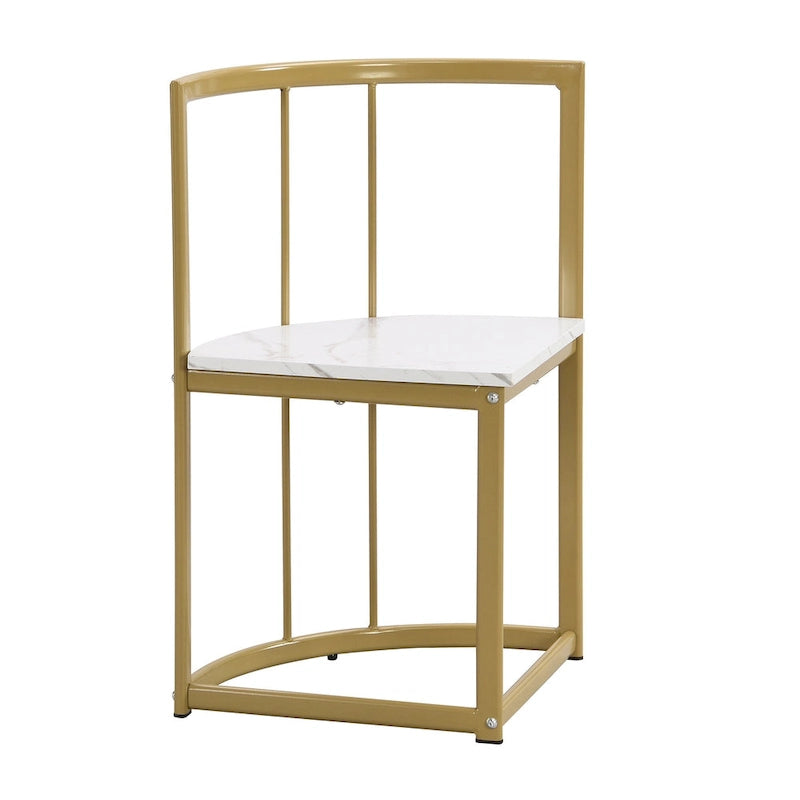 Ensemble de salle à manger en fer 7 pièces avec table et six chaises