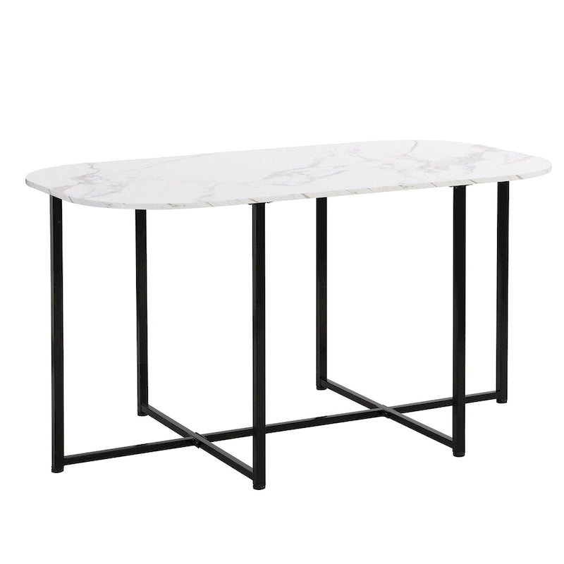 Ensemble de salle à manger en fer 7 pièces avec table et six chaises