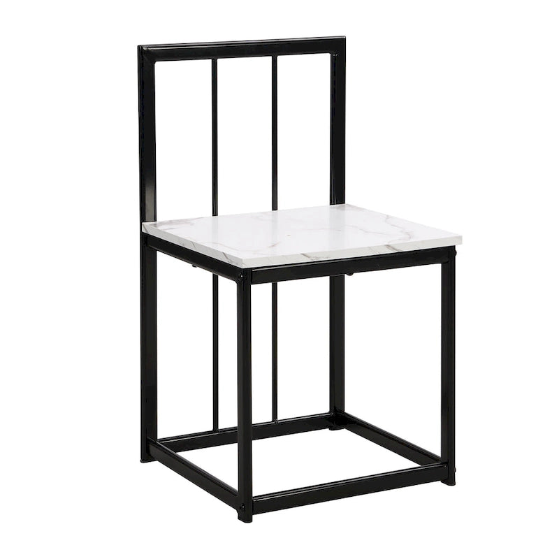 Ensemble de salle à manger en fer 7 pièces avec table et six chaises