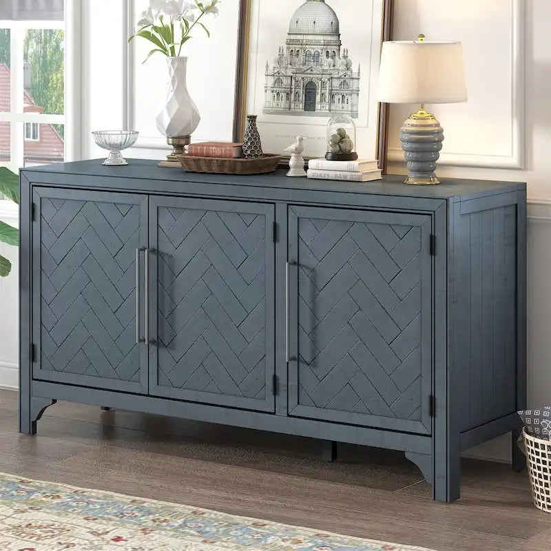 Buffet en bois avec étagères réglables