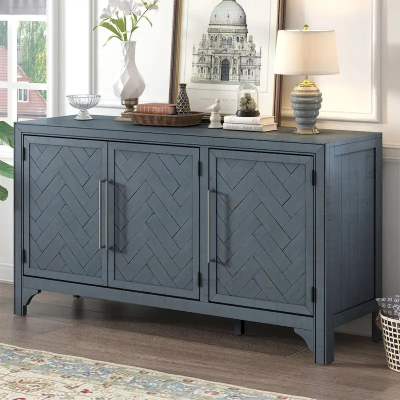 Buffet en bois avec étagères réglables