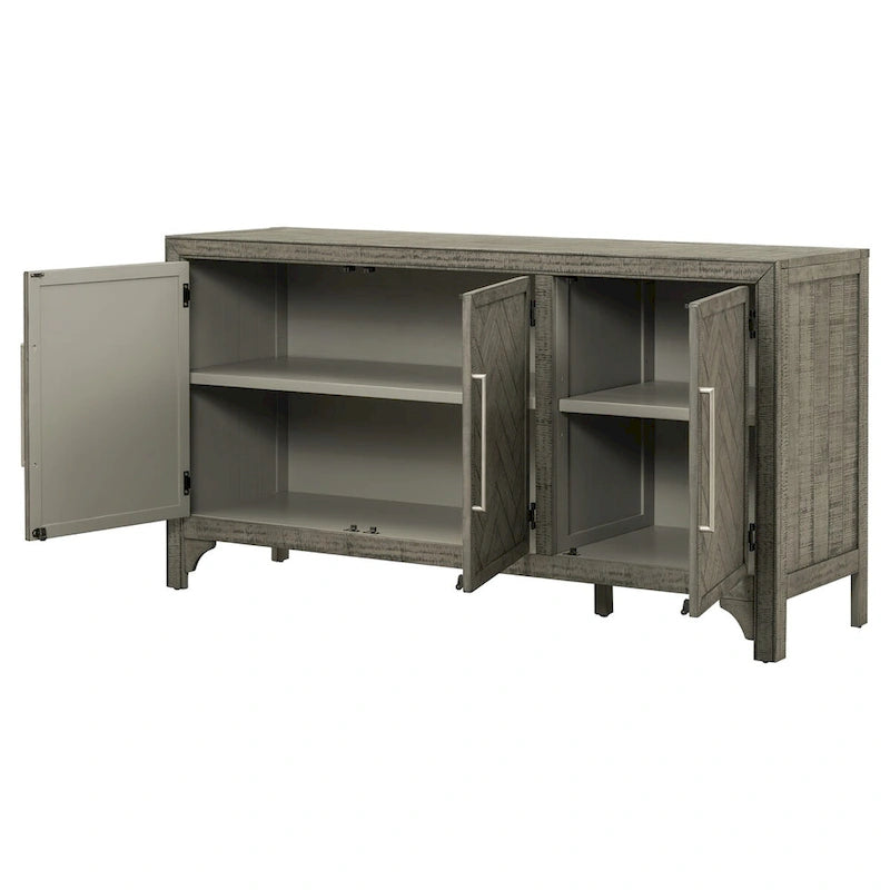 Buffet en bois avec étagères réglables