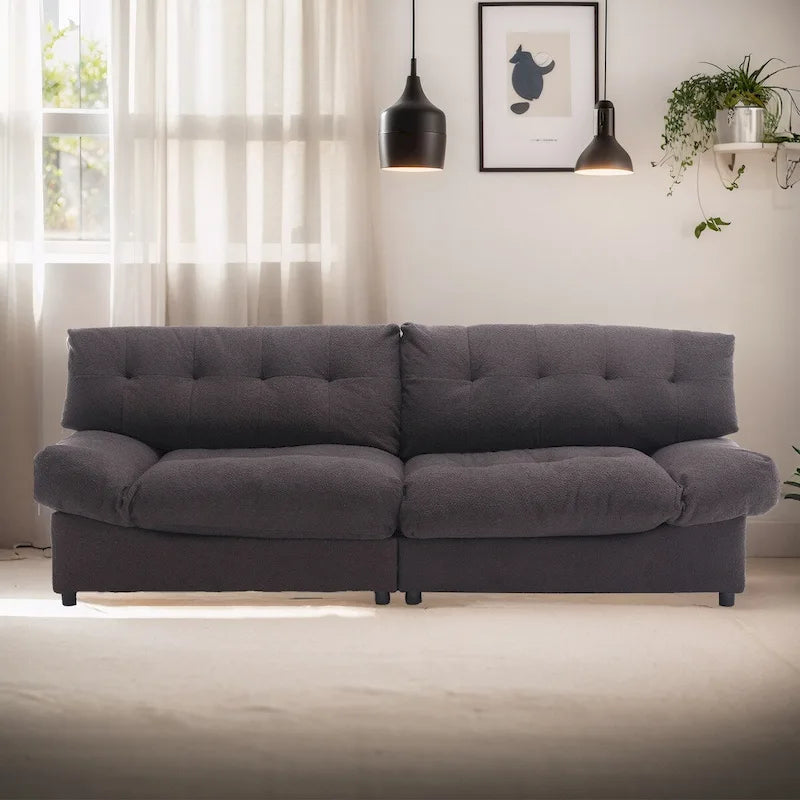 Canapé sectionnel style nuage 96 po, en velours moderne