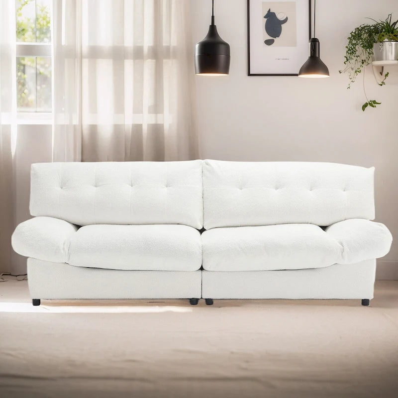 Canapé sectionnel style nuage 96 po, en velours moderne