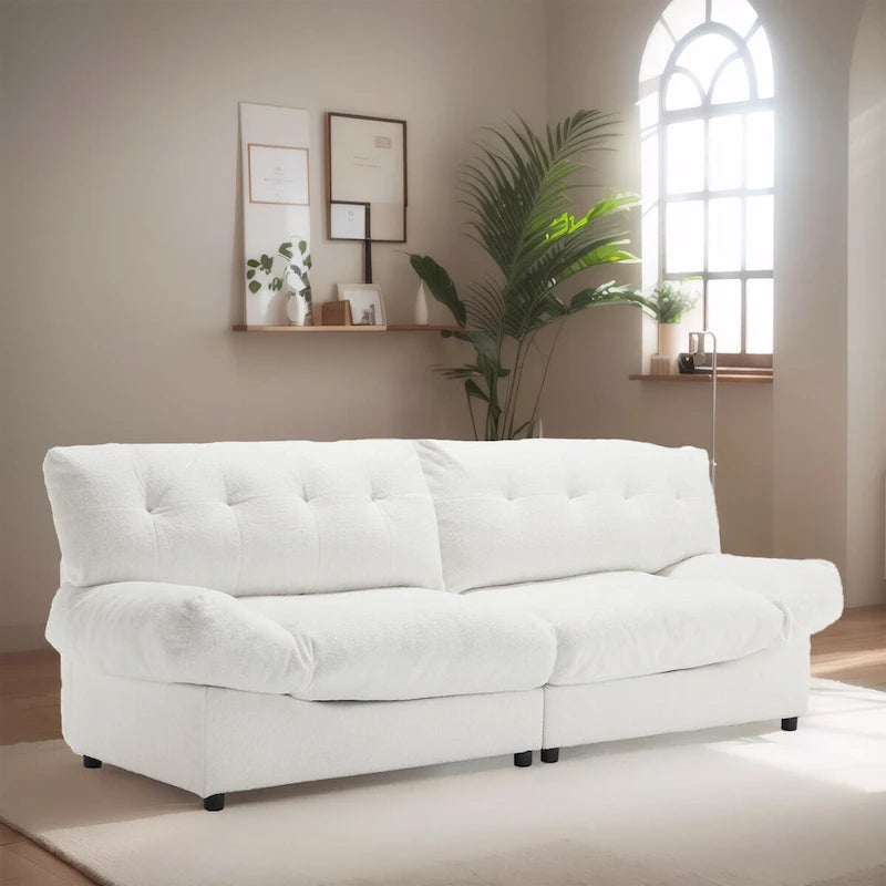 Canapé sectionnel style nuage 96 po, en velours moderne