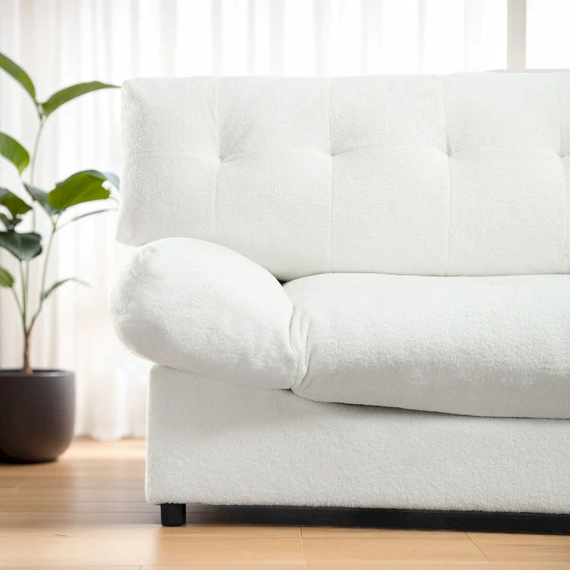 Canapé sectionnel style nuage 96 po, en velours moderne