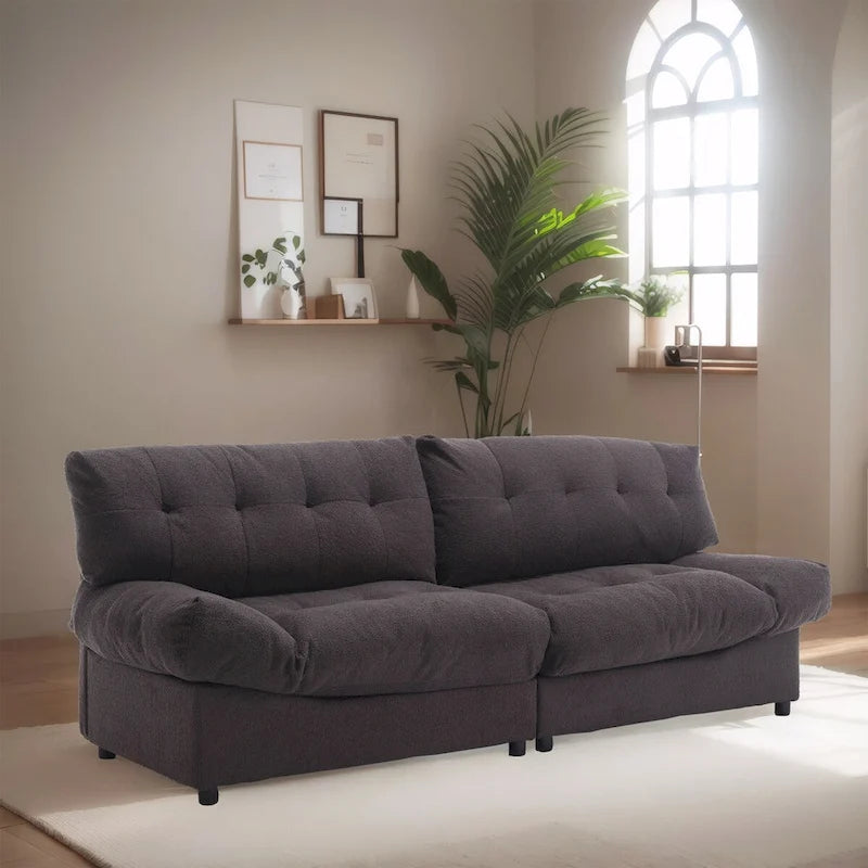 Canapé sectionnel style nuage 96 po, en velours moderne
