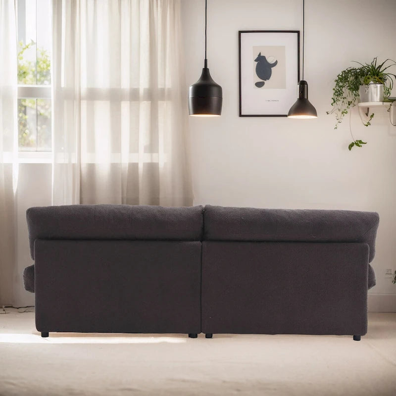 Canapé sectionnel style nuage 96 po, en velours moderne
