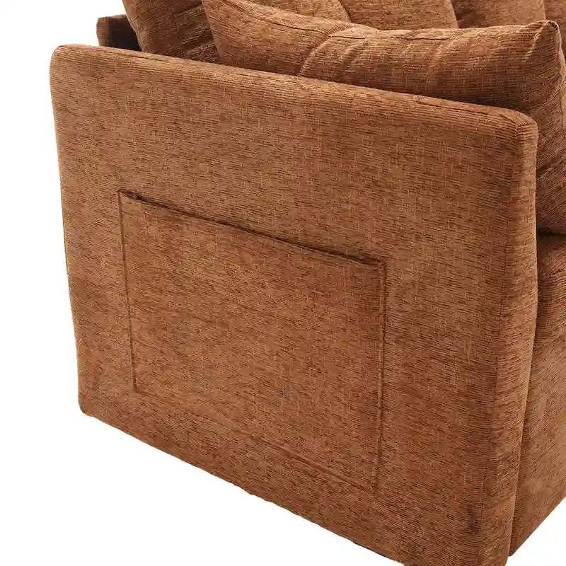 Le canapé en U peut être transformé en fauteuil inclinable avec fonction de rangement