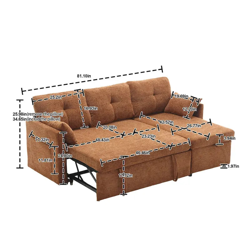 Le canapé en U peut être transformé en fauteuil inclinable avec fonction de rangement