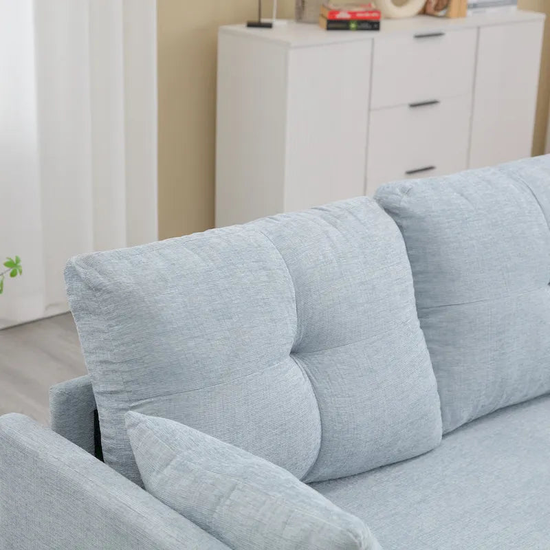 Le canapé en U peut être transformé en fauteuil inclinable avec fonction de rangement