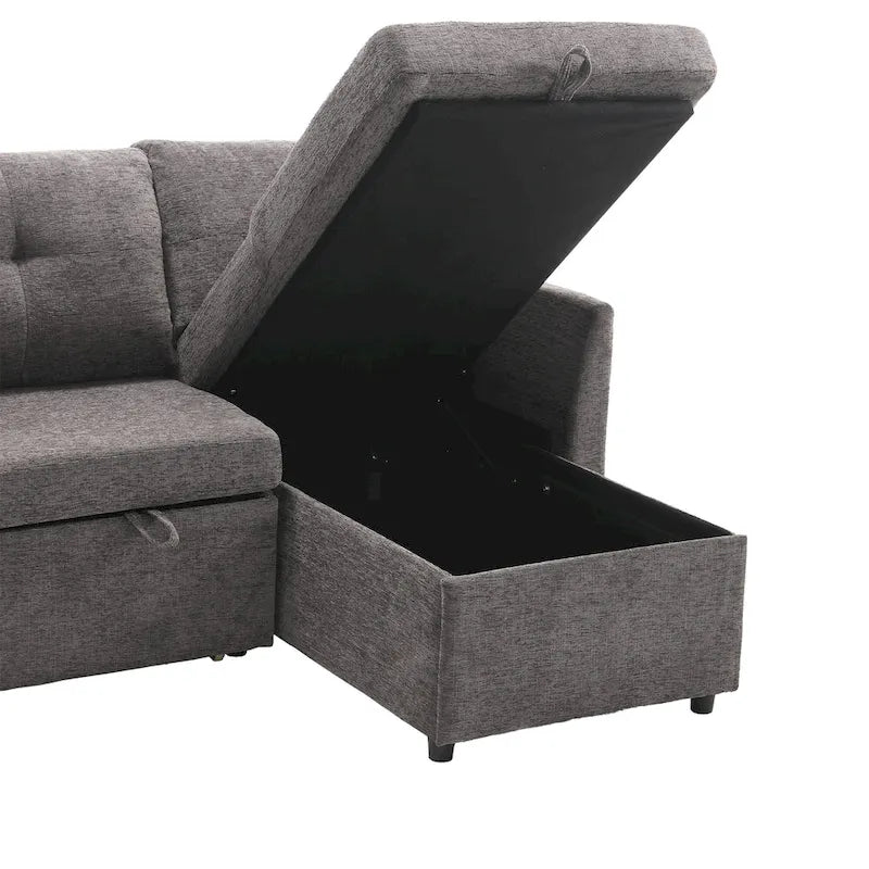 Le canapé en U peut être transformé en fauteuil inclinable avec fonction de rangement