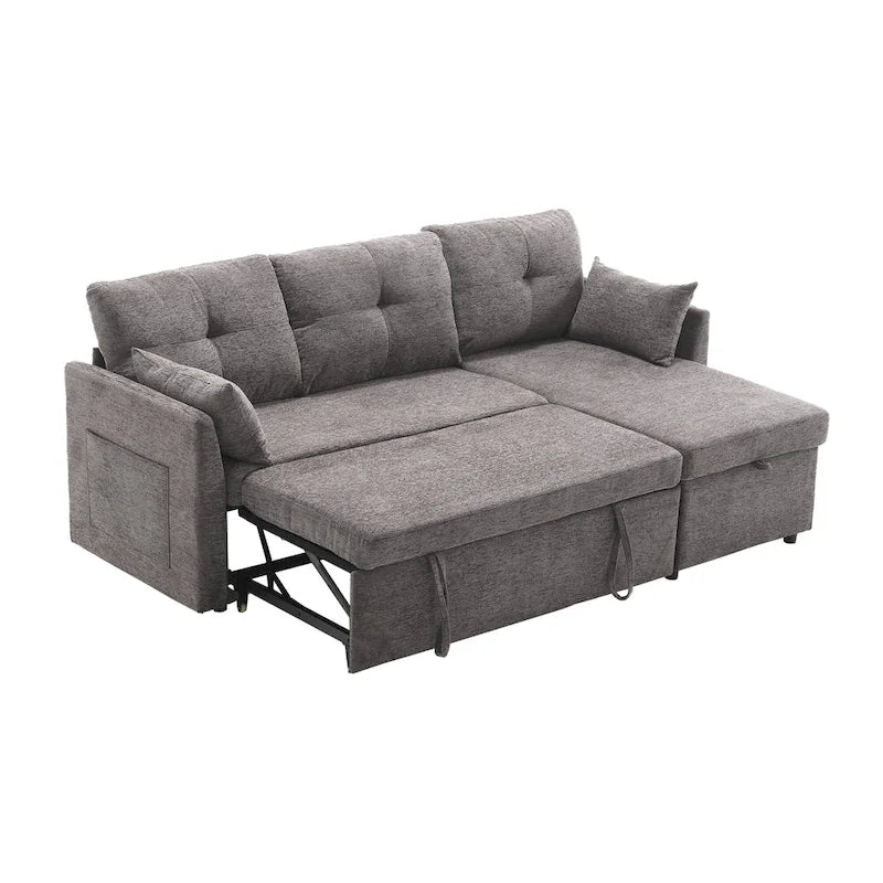Le canapé en U peut être transformé en fauteuil inclinable avec fonction de rangement