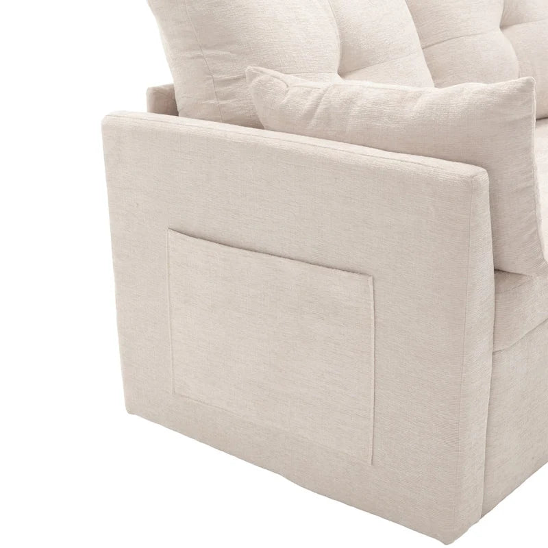Le canapé en U peut être transformé en fauteuil inclinable avec fonction de rangement