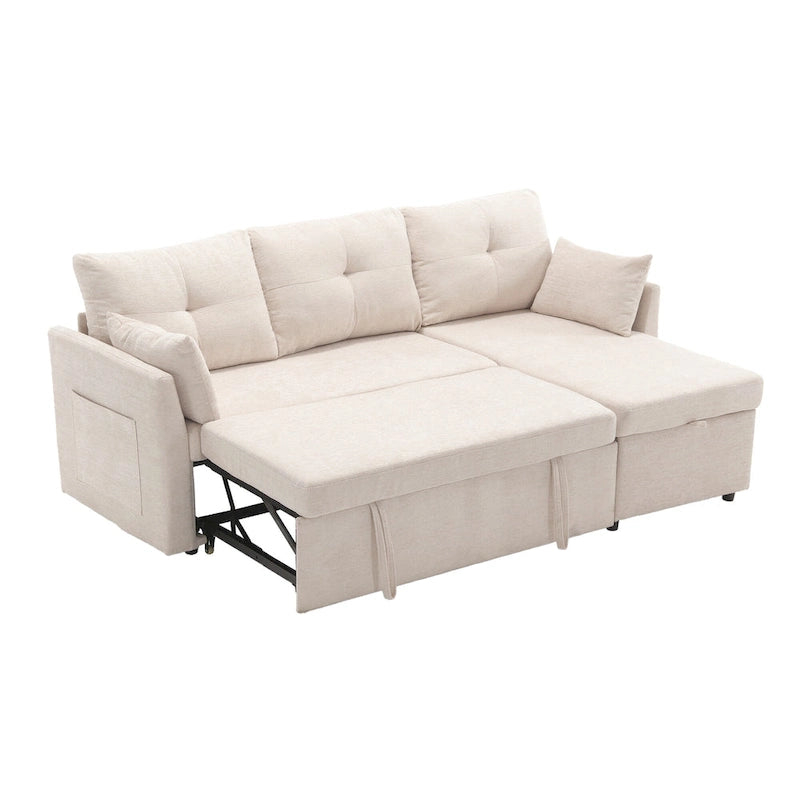 Le canapé en U peut être transformé en fauteuil inclinable avec fonction de rangement