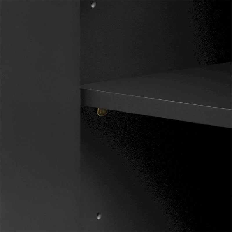 Meuble d'angle incurvé en bois avec étagères réglables et 4 portes