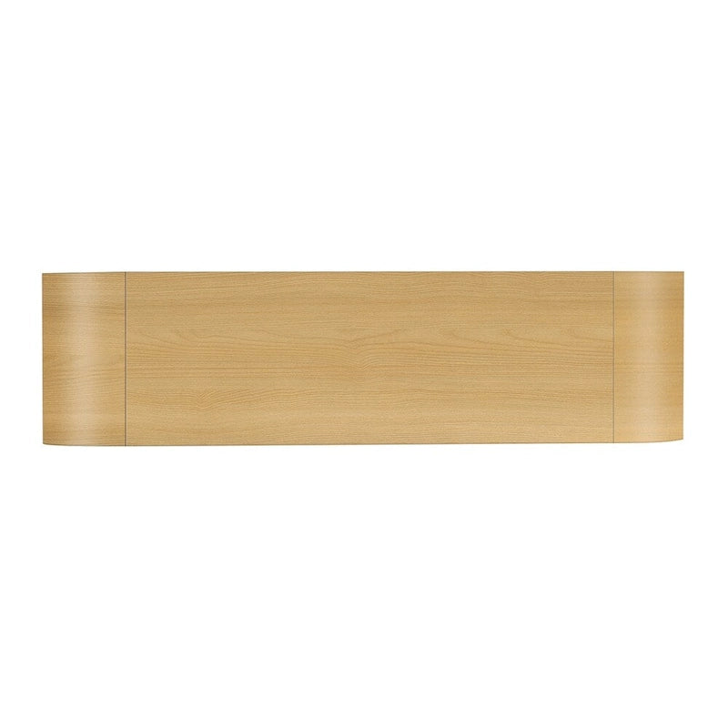 Meuble d'angle incurvé en bois avec étagères réglables et 4 portes