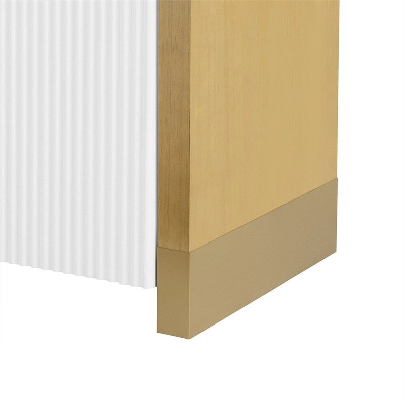 Meuble d'angle incurvé en bois avec étagères réglables et 4 portes