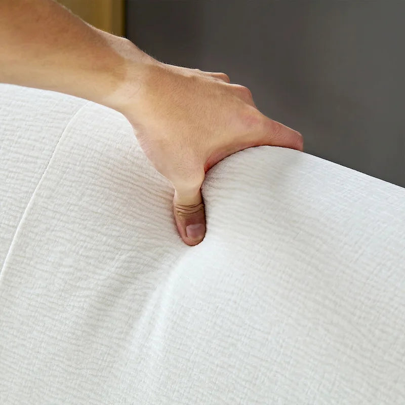 Canapé moderne incurvé 4 places en tissu