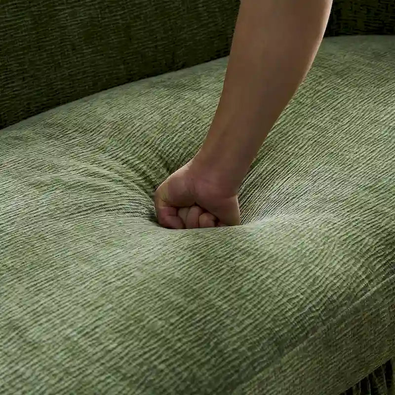 Canapé moderne incurvé 4 places en tissu