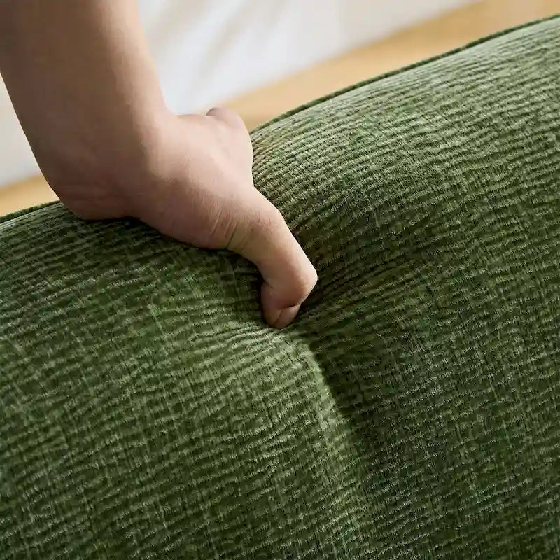 Canapé moderne incurvé 4 places en tissu