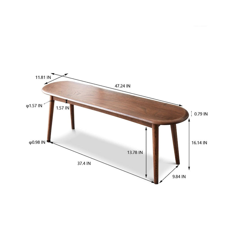 Banc de salle à manger en bois de chêne naturel Banc pour salon