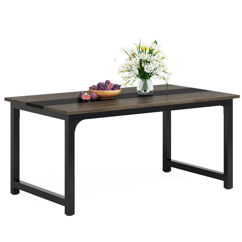 Table à manger industrielle 160 cm, table de cuisine moderne - 160 L x 80 l x 74 H