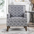 Fauteuils d'appoint rembourrés en tissu avec pieds en bois