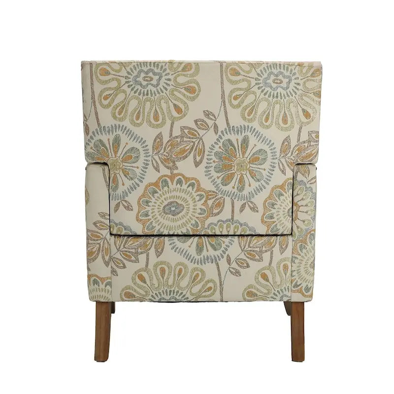 Fauteuils d'appoint rembourrés en tissu avec pieds en bois