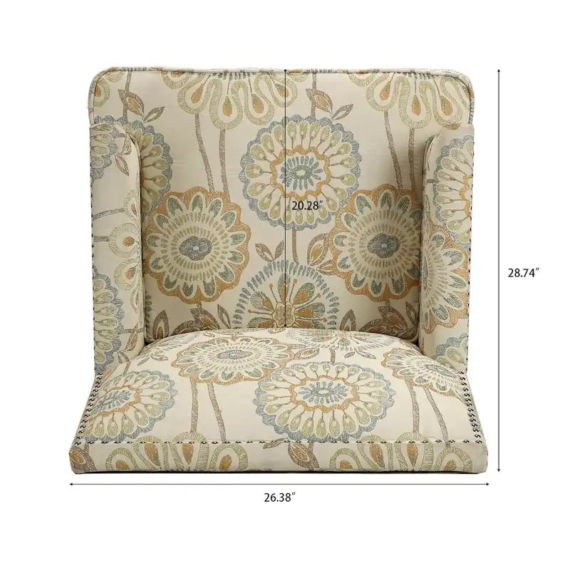 Fauteuils d'appoint rembourrés en tissu avec pieds en bois