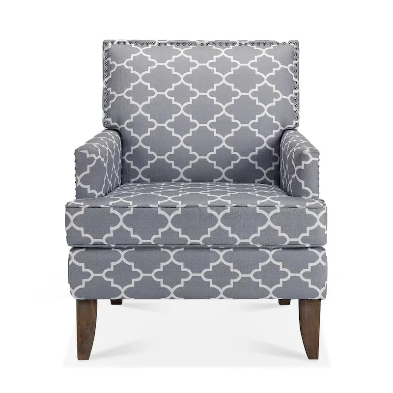 Fauteuils d'appoint rembourrés en tissu avec pieds en bois