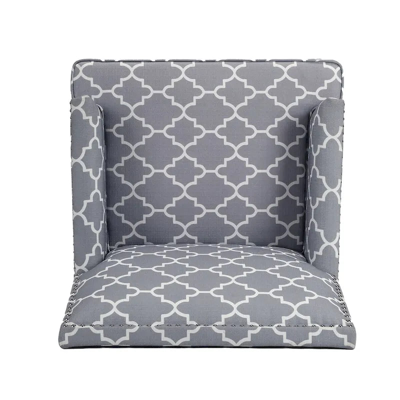 Fauteuils d'appoint rembourrés en tissu avec pieds en bois