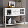 Meuble Console de Rangement Buffet en Bois Blanc Style Ferme pour Entrée