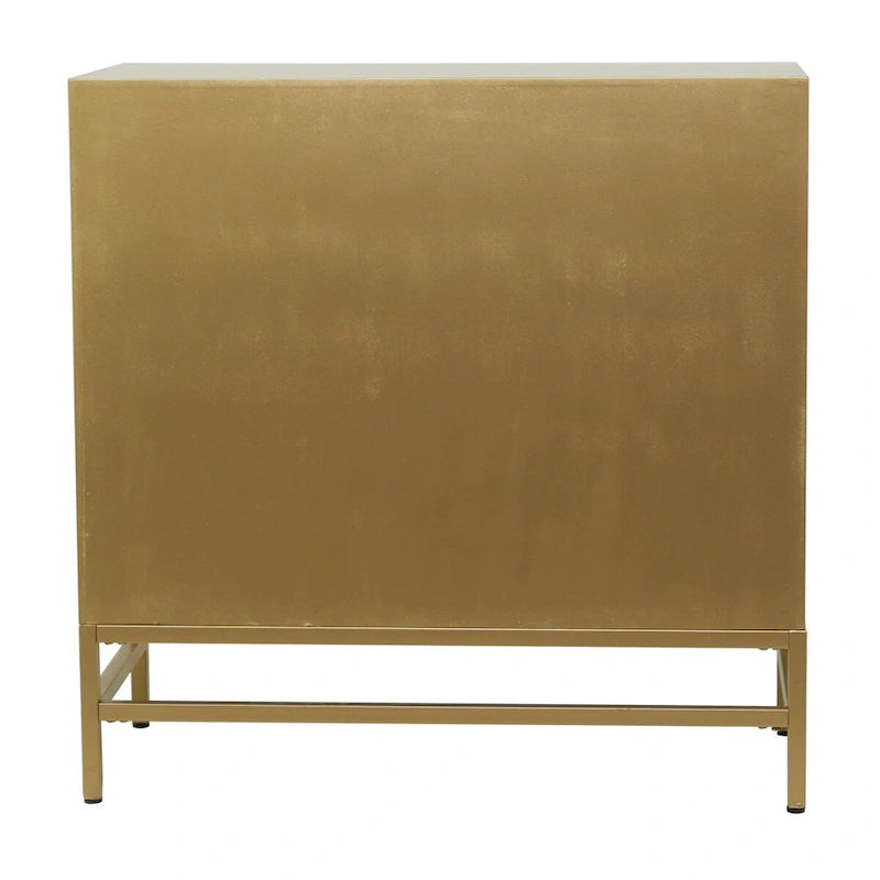 Meuble bas en bois avec façade miroir - Doré ou Noir - Roche River Decor