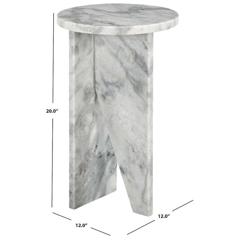 SAFAVIEH Couture Devlin Table d'appoint en marbre - 12Wx12Dx20H