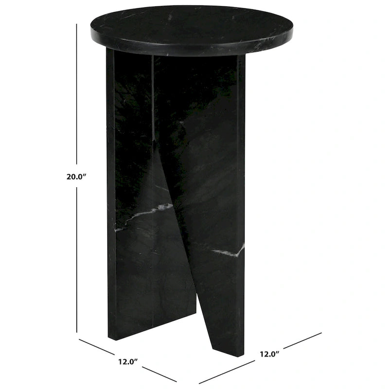 SAFAVIEH Couture Devlin Table d'appoint en marbre - 12Wx12Dx20H