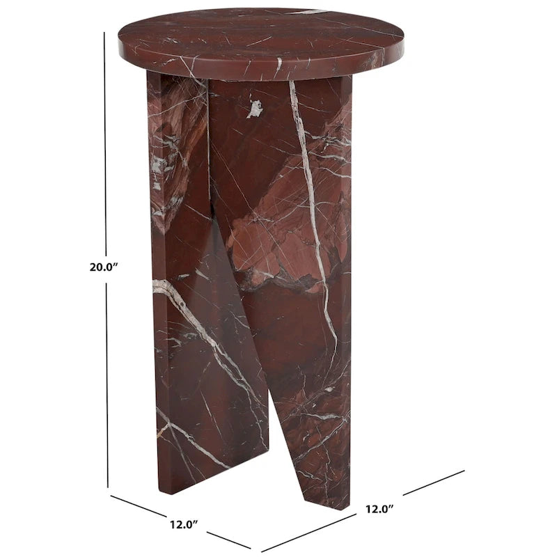SAFAVIEH Couture Devlin Table d'appoint en marbre - 12Wx12Dx20H