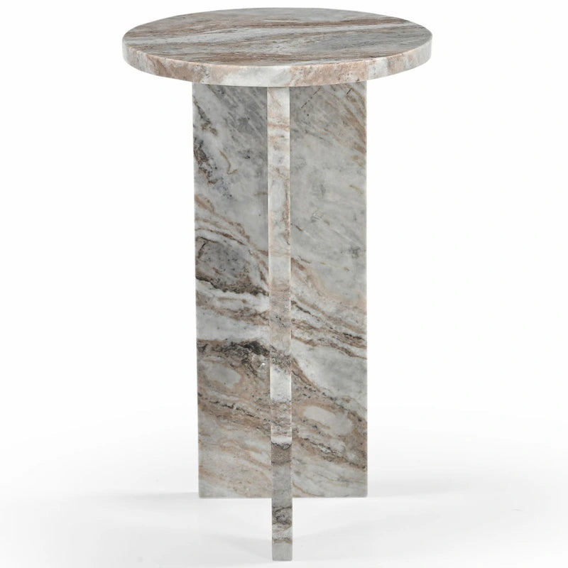 SAFAVIEH Couture Devlin Table d'appoint en marbre - 12Wx12Dx20H