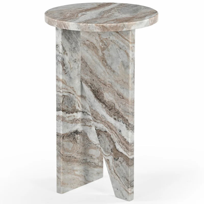 SAFAVIEH Couture Devlin Table d'appoint en marbre - 12Wx12Dx20H