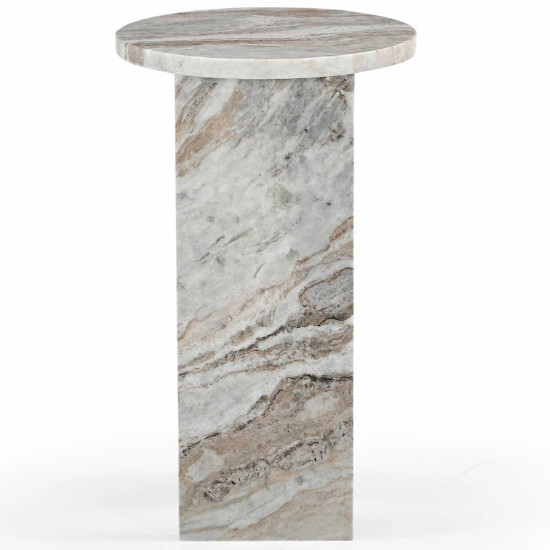 SAFAVIEH Couture Devlin Table d'appoint en marbre - 12Wx12Dx20H
