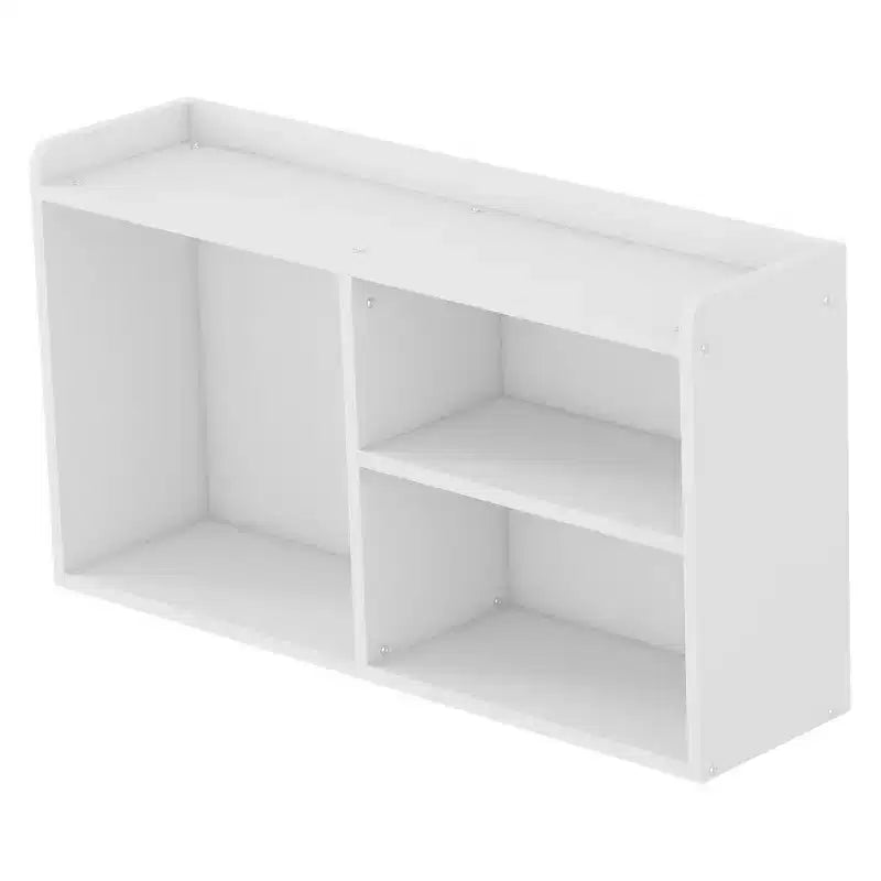 Lit superposé simple Whisen pour enfant avec toboggan, étagère de rangement mobile, balustrades, cadre de lit mezzanine bas