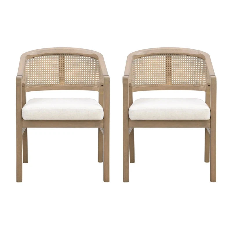 Christopher Knight Home - Chaise de salle à manger capitonnée en cannage (Lot de 2)