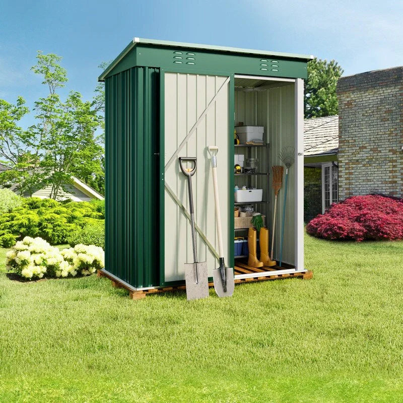 Abri de jardin en métal pour outils avec porte verrouillable pour mobilier de jardin et outils