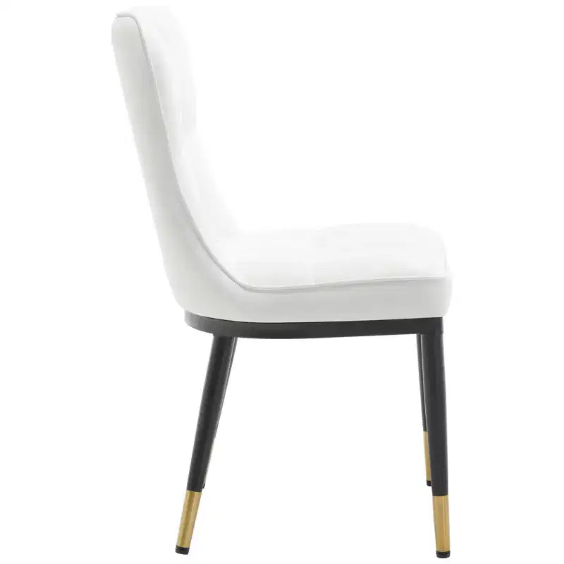 Bekrvio Lot de 6 chaises de salle à manger, modernes, rembourrées, en similicuir, avec haut dossier, pieds en métal, chaises de cuisine sans accoudoirs pour salon et salle à manger