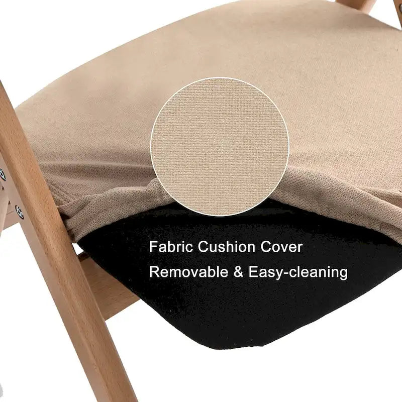 Chaises de salle à manger pliantes empilables en bois avec sièges rembourrés (lot de 4)