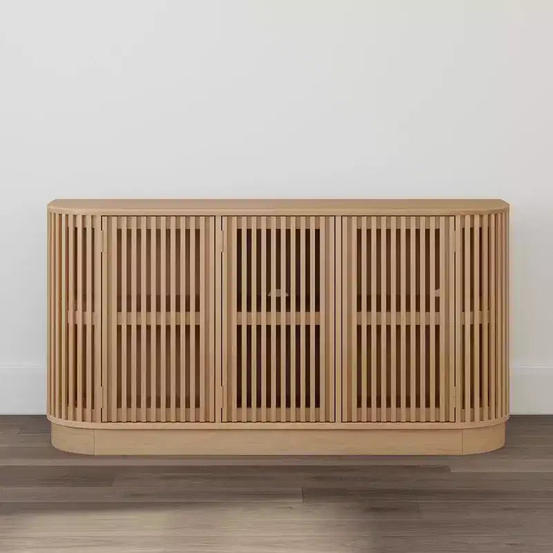 Buffet en bois massif Plank+Beam Contour avec 3 portes, meuble TV 59 po pour salon
