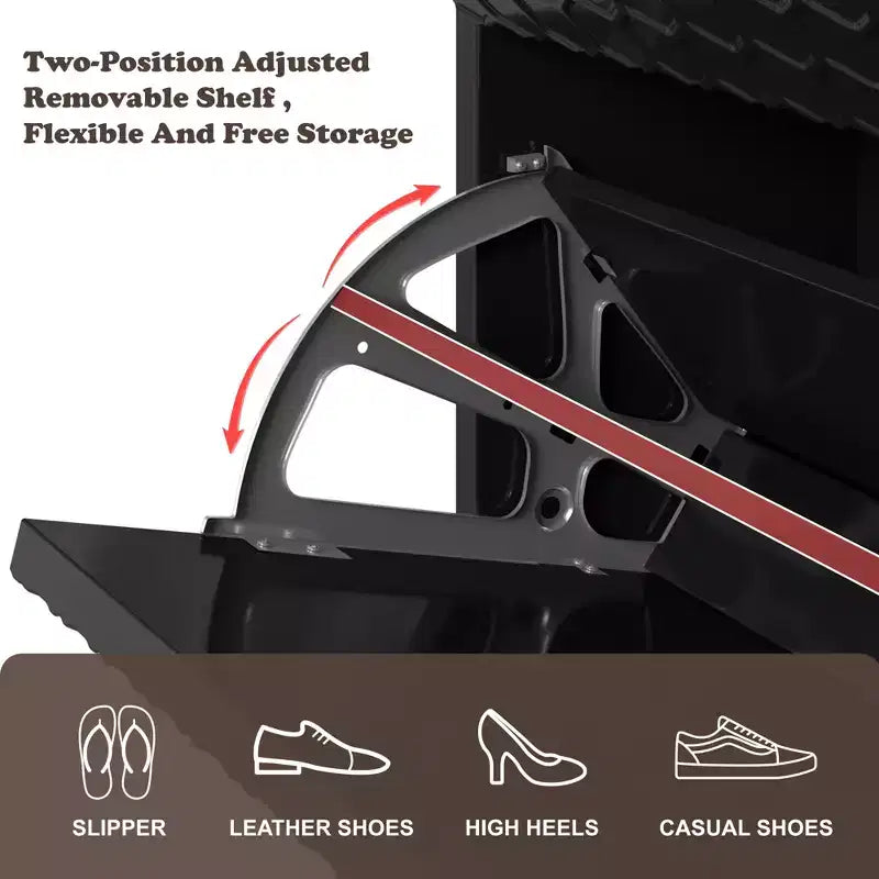 CLIHOME Meuble à chaussures d'entrée 24 paires, avec tiroirs basculants, étagère de rangement