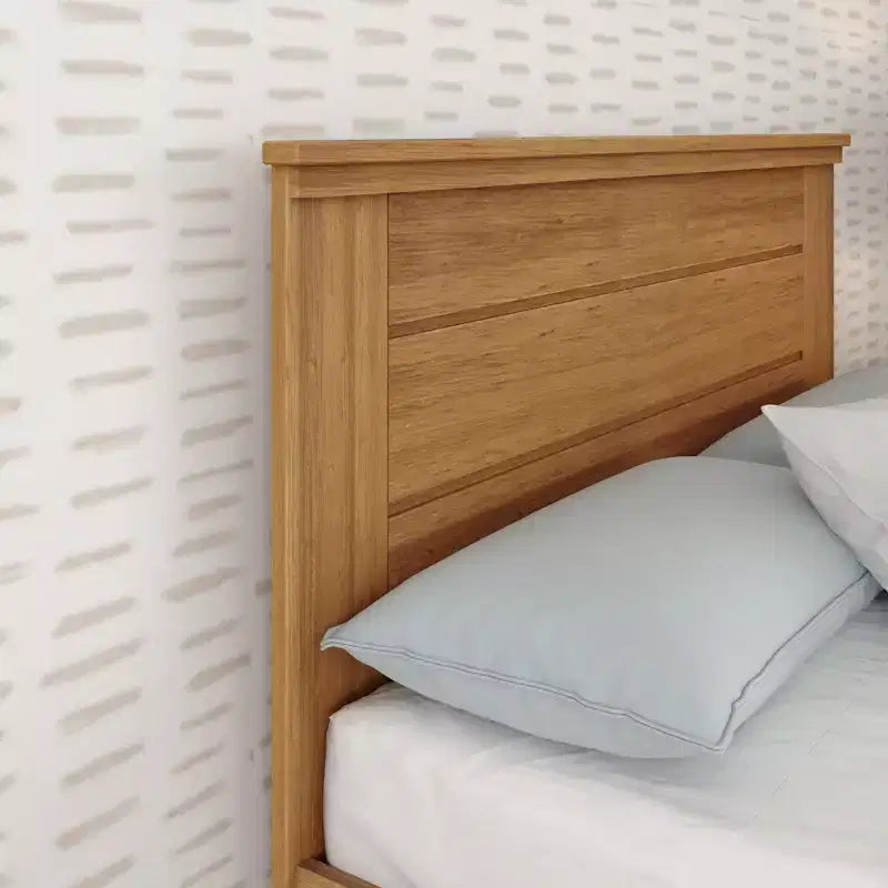 Lit double Plank+Beam Farmhouse avec tête de lit, plateforme en bois massif