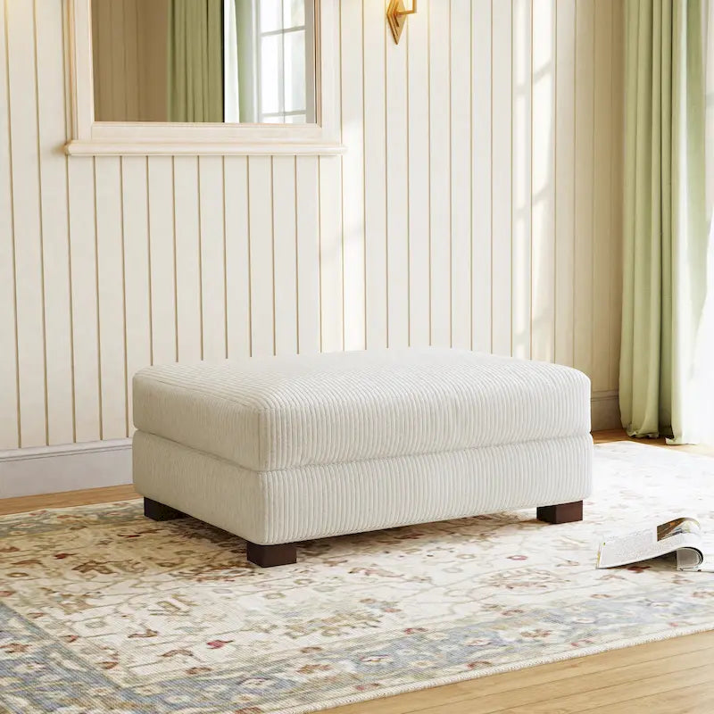 Pouffe d'appoint oversize en velours côtelé moderne