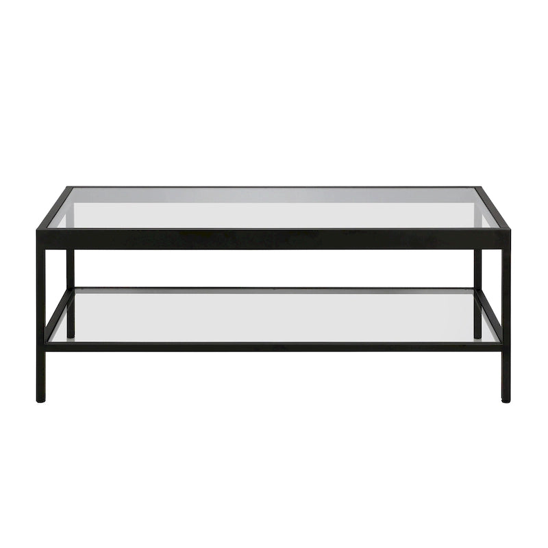 Table basse Alexis en métal et verre